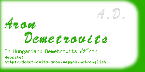 aron demetrovits business card